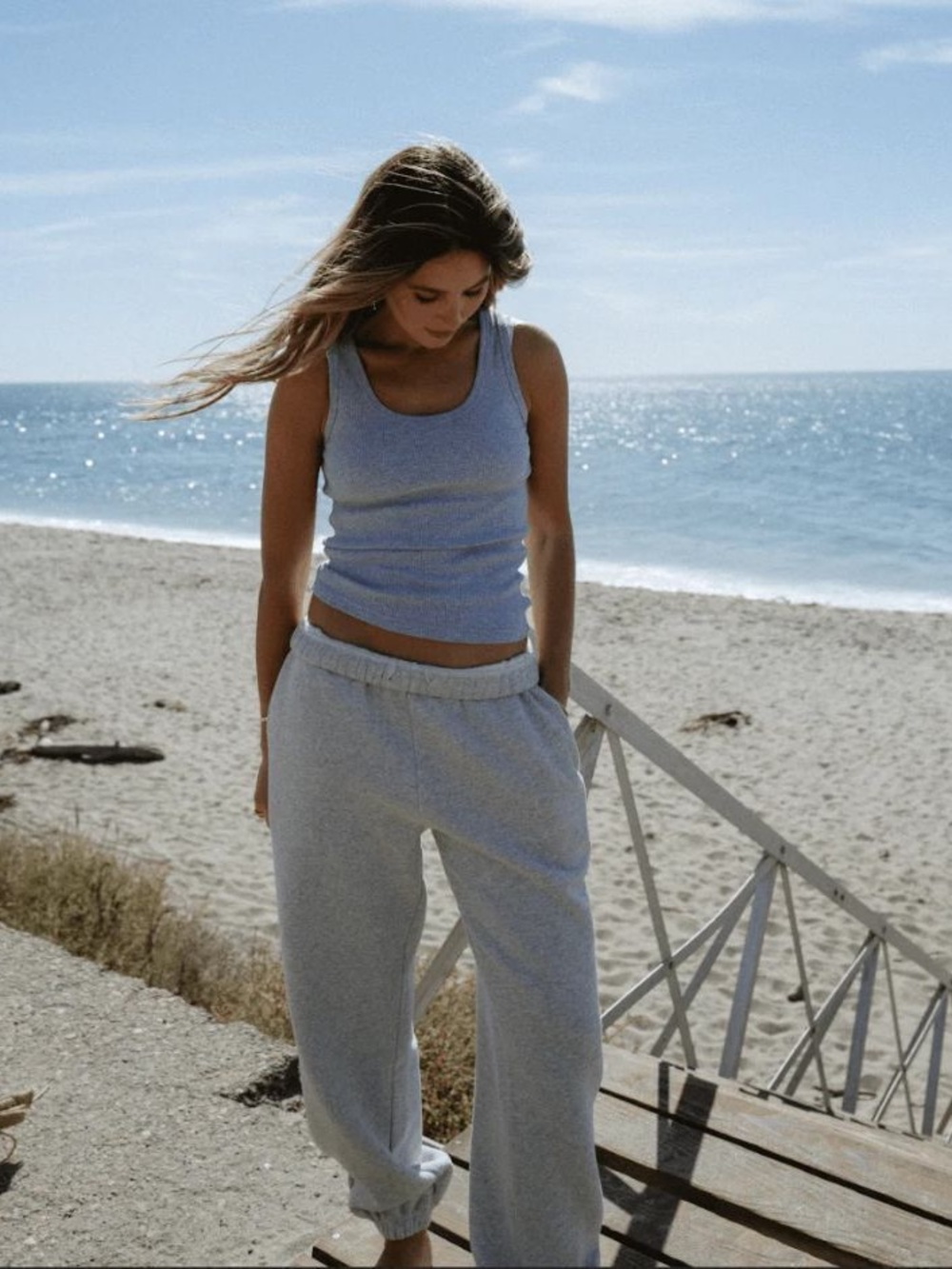 Parke Light Gray Cuffed Sweatpants